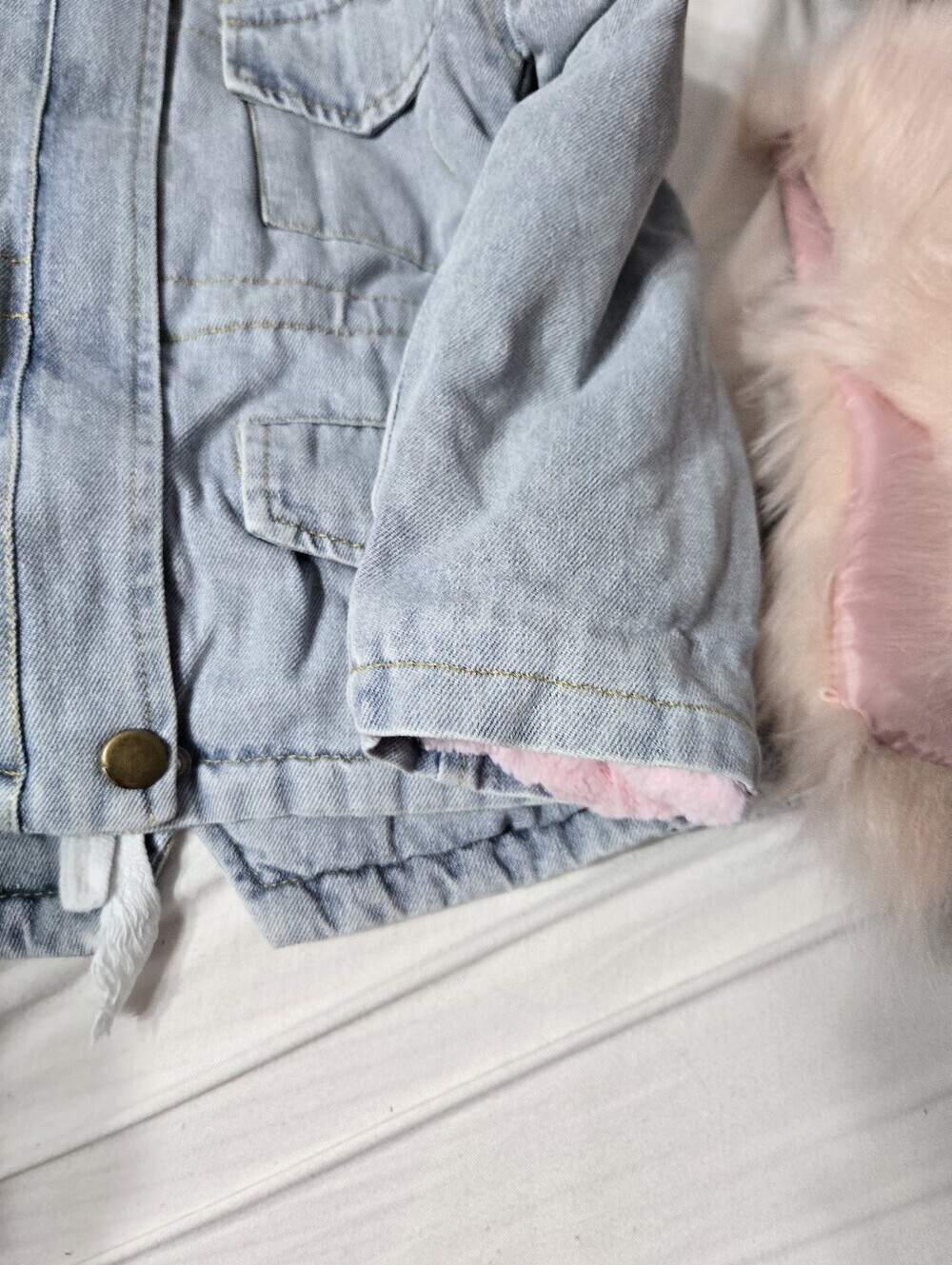 Alex + Nova Holly Oversized Denim Fur Hooded Winter Coat Jacket Multiple NWT - Picture 6 of 12
